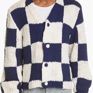 THE ELDER STATESMAN: Men's Hand Knit Squares Cardigan - S/XS